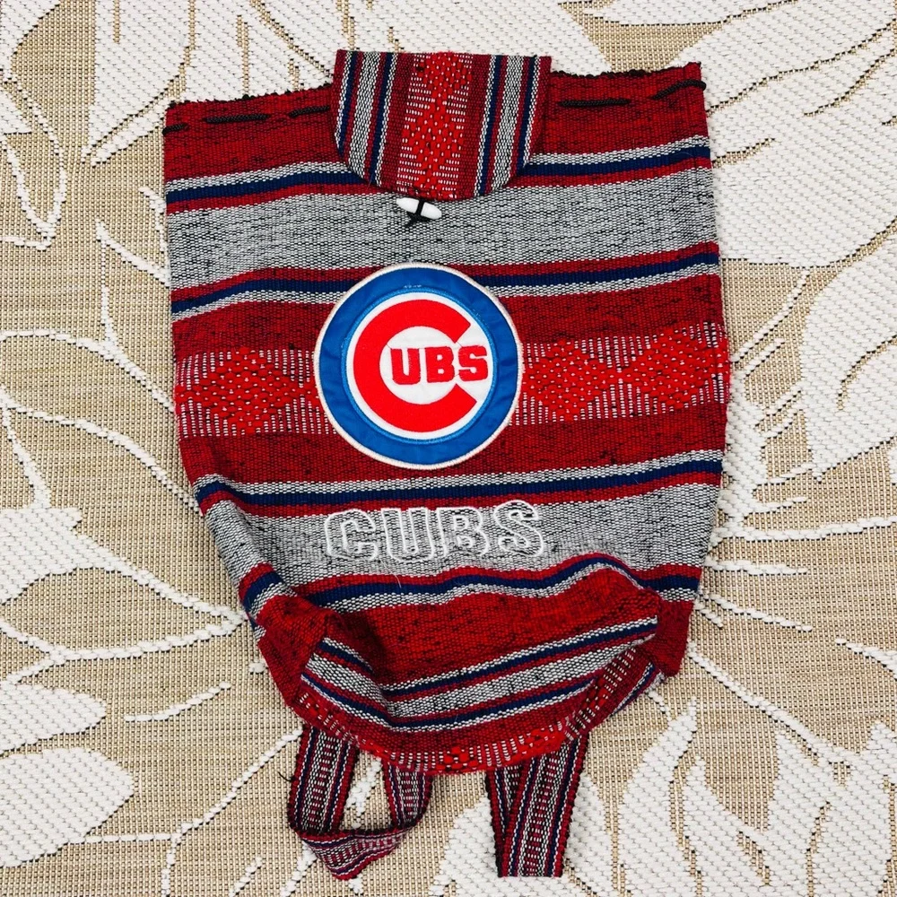 Chicago Cubs Sarape Striped Bucket Backpack MLB Fan Gear Bag Baseball Team Pack